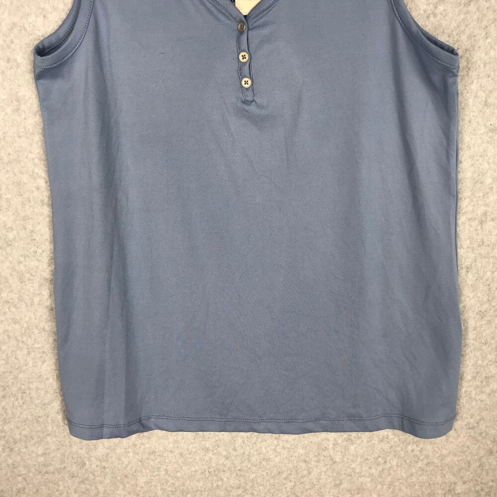 NEW Ink Ivy Henley Tank Top Small Blue Soft‎ Jersey Stretch Preppy Casual - Picture 3 of 7